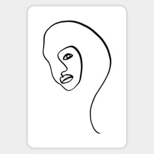 Abstract women face line art Magnet